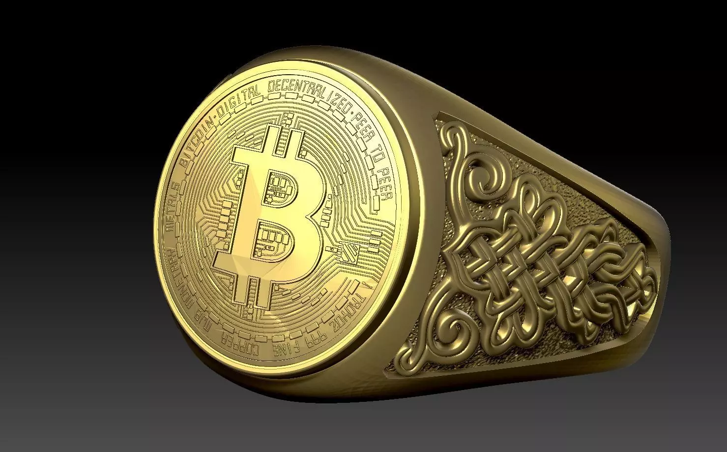BITCOIN THEMED RING 3D print model_0