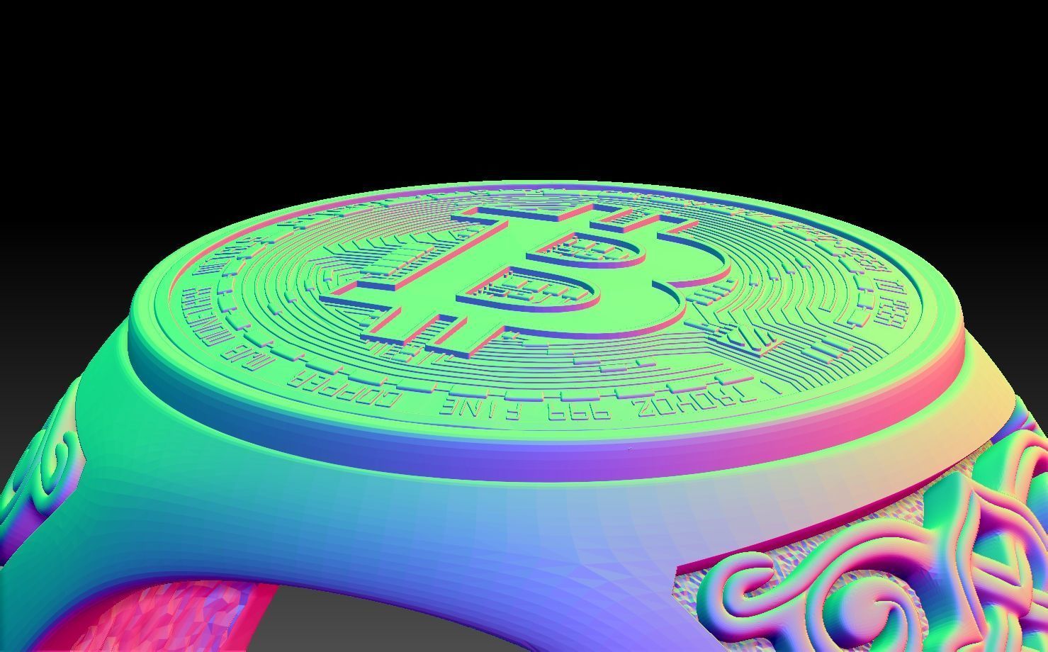 BITCOIN THEMED RING 3D print model_8
