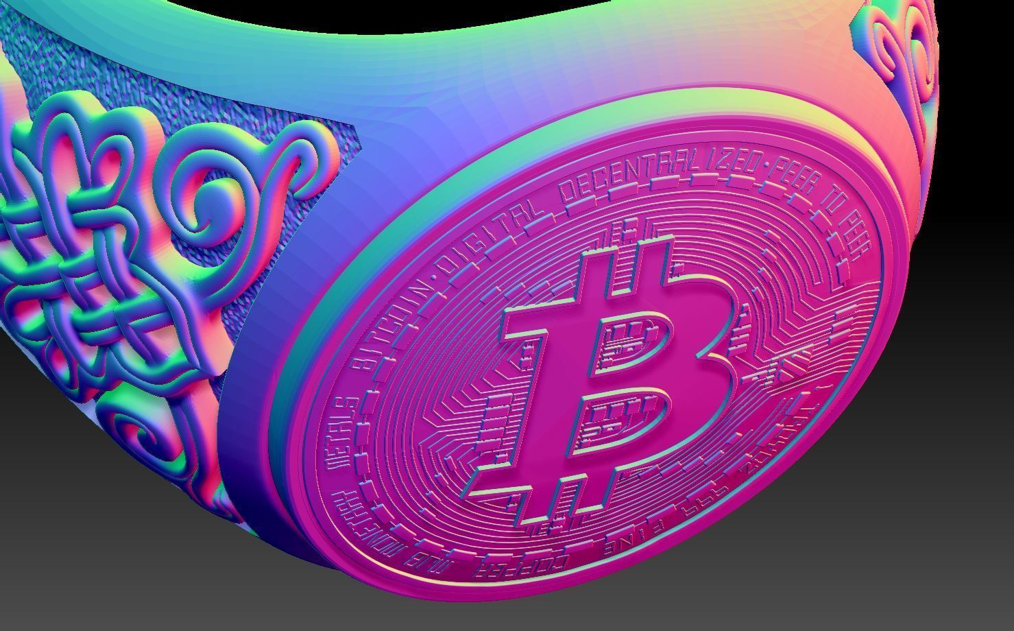 BITCOIN THEMED RING 3D print model_9