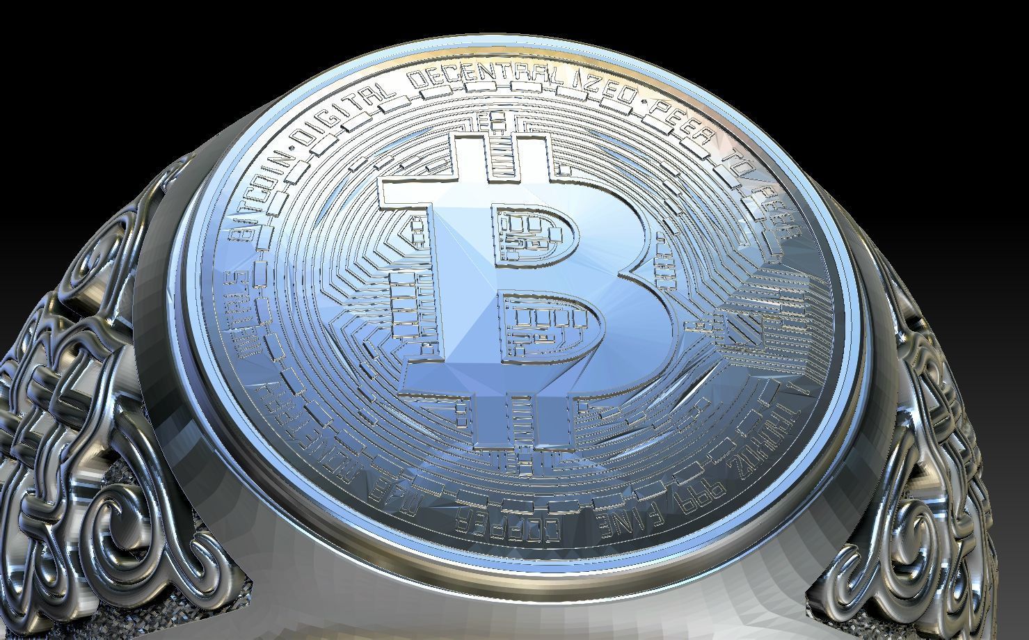 BITCOIN THEMED RING 3D print model_1