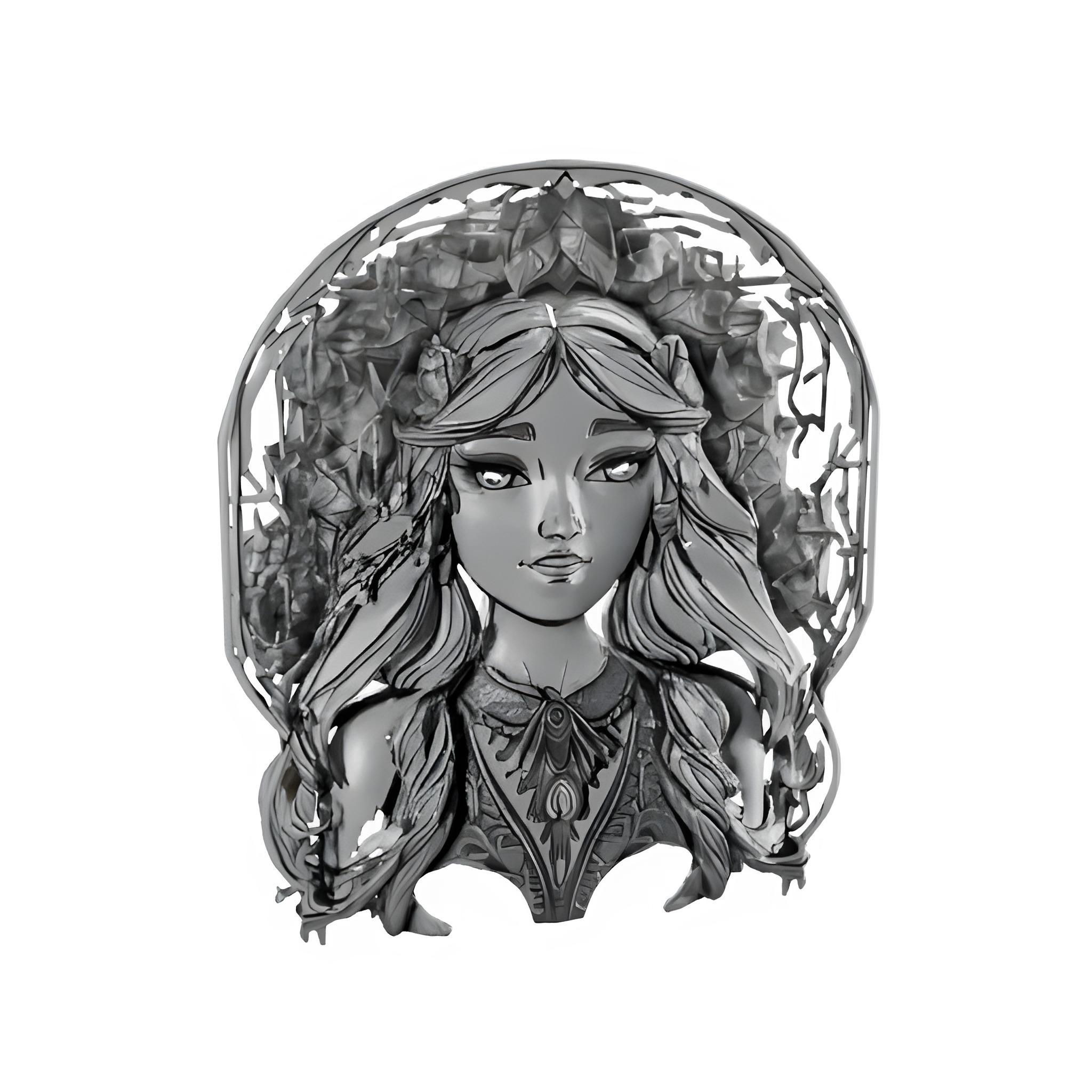 Ethereal Maiden Series - Medieval Fantasy Busts Collection 3D print model_2