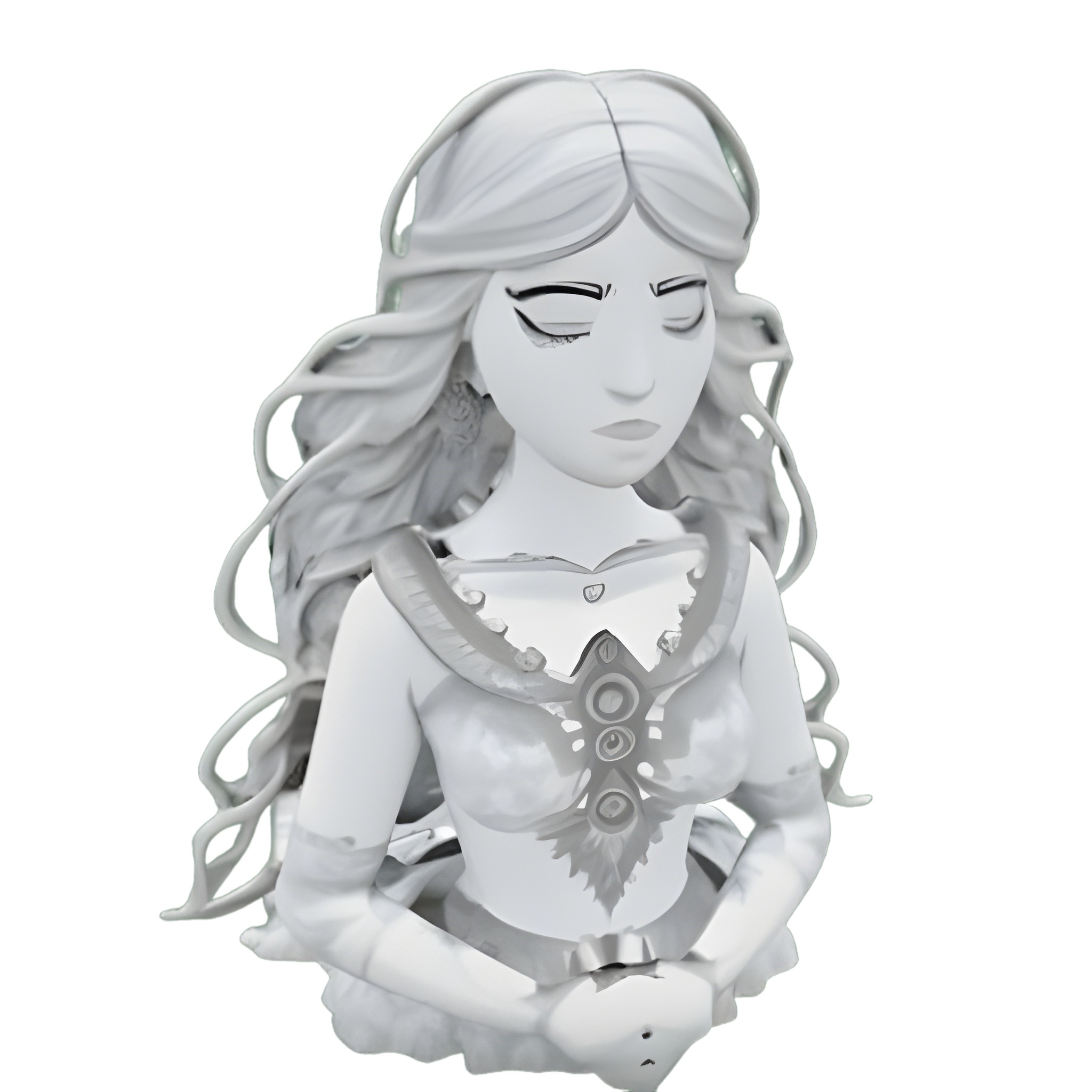 Ethereal Maiden Series - Medieval Fantasy Busts Collection 3D print model_1