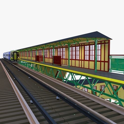 British railway station 3D model