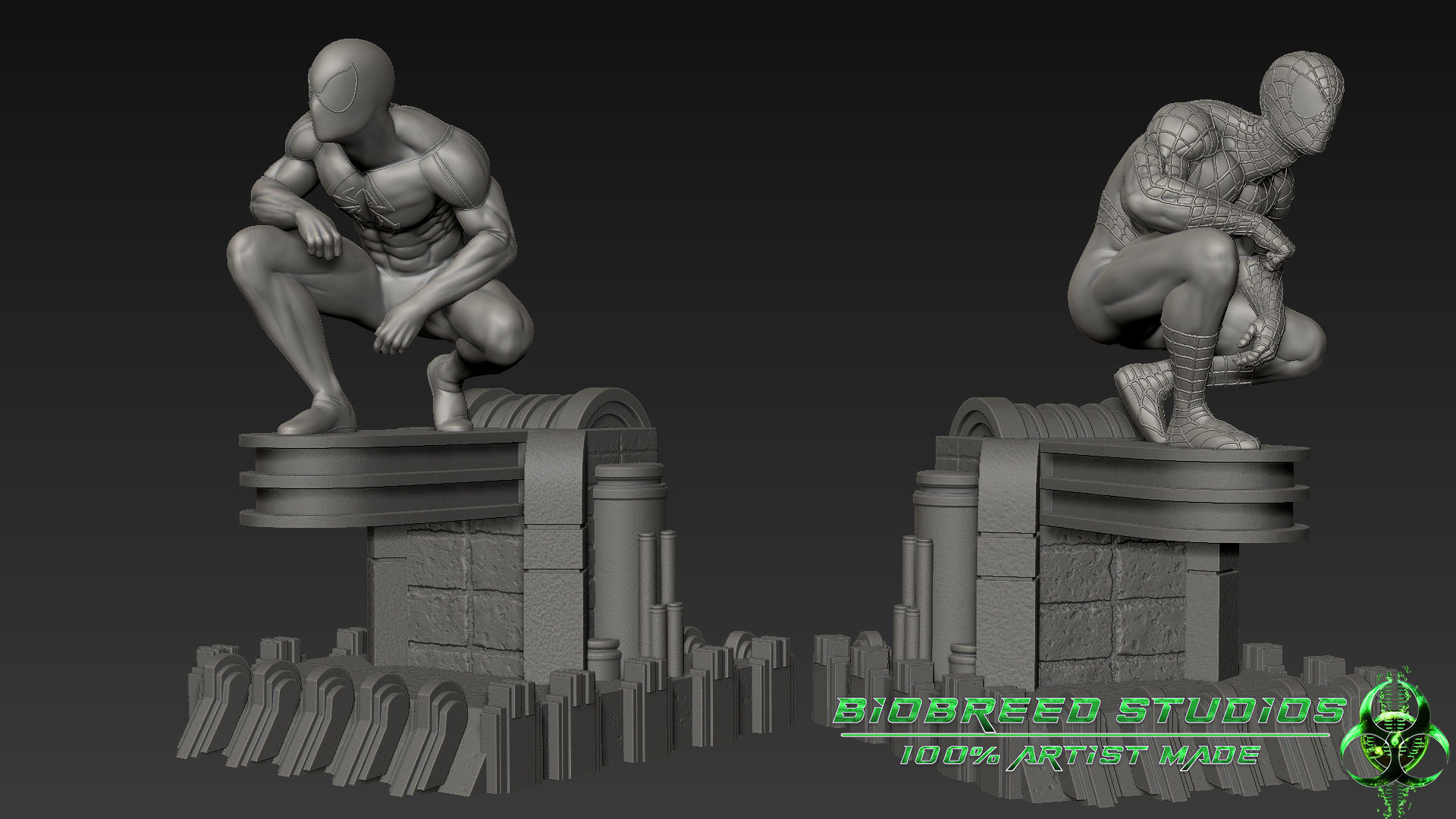 Kaine Spider-man diorama 3D print model_3