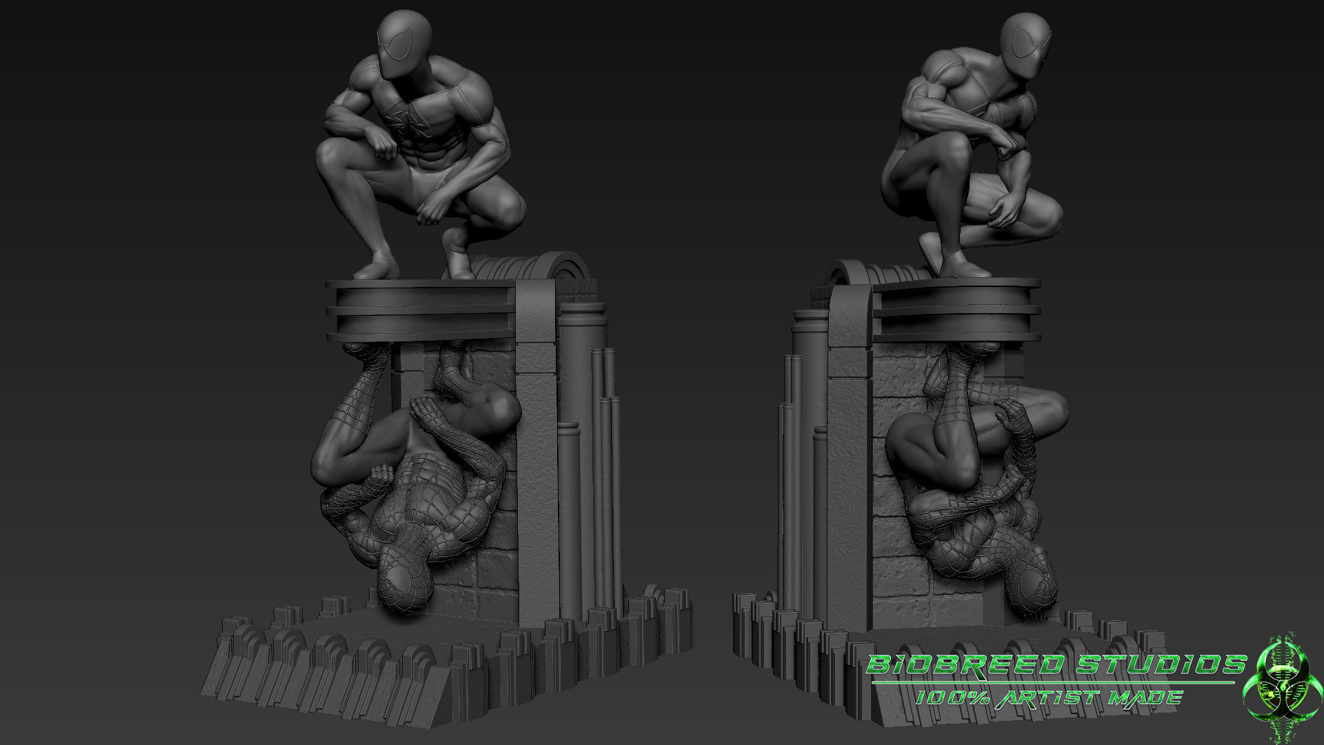Kaine Spider-man diorama 3D print model_2