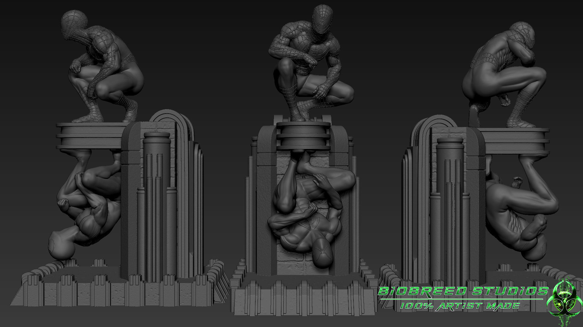 Kaine Spider-man diorama 3D print model_1