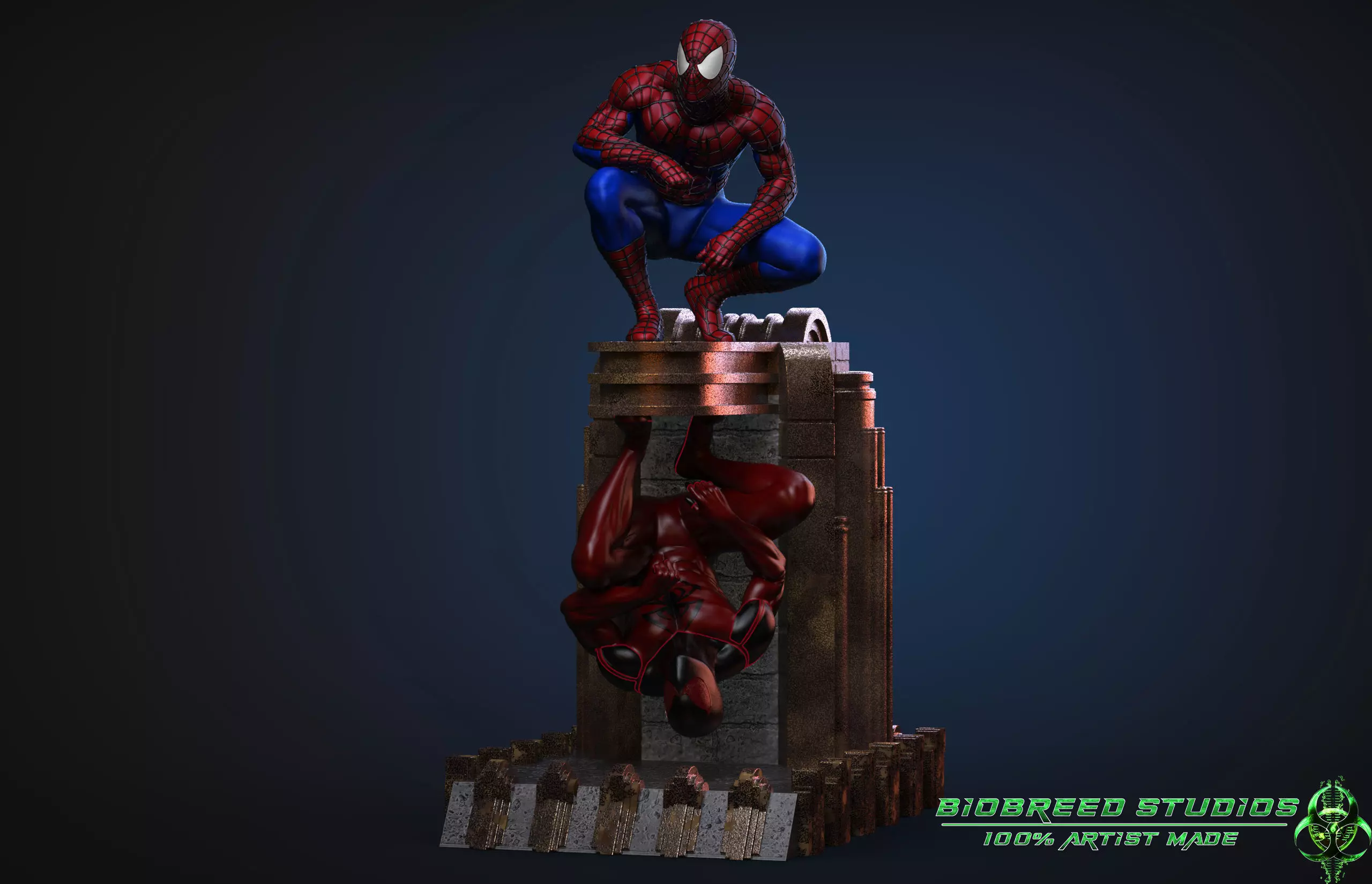 Kaine Spider-man diorama 3D print model_0