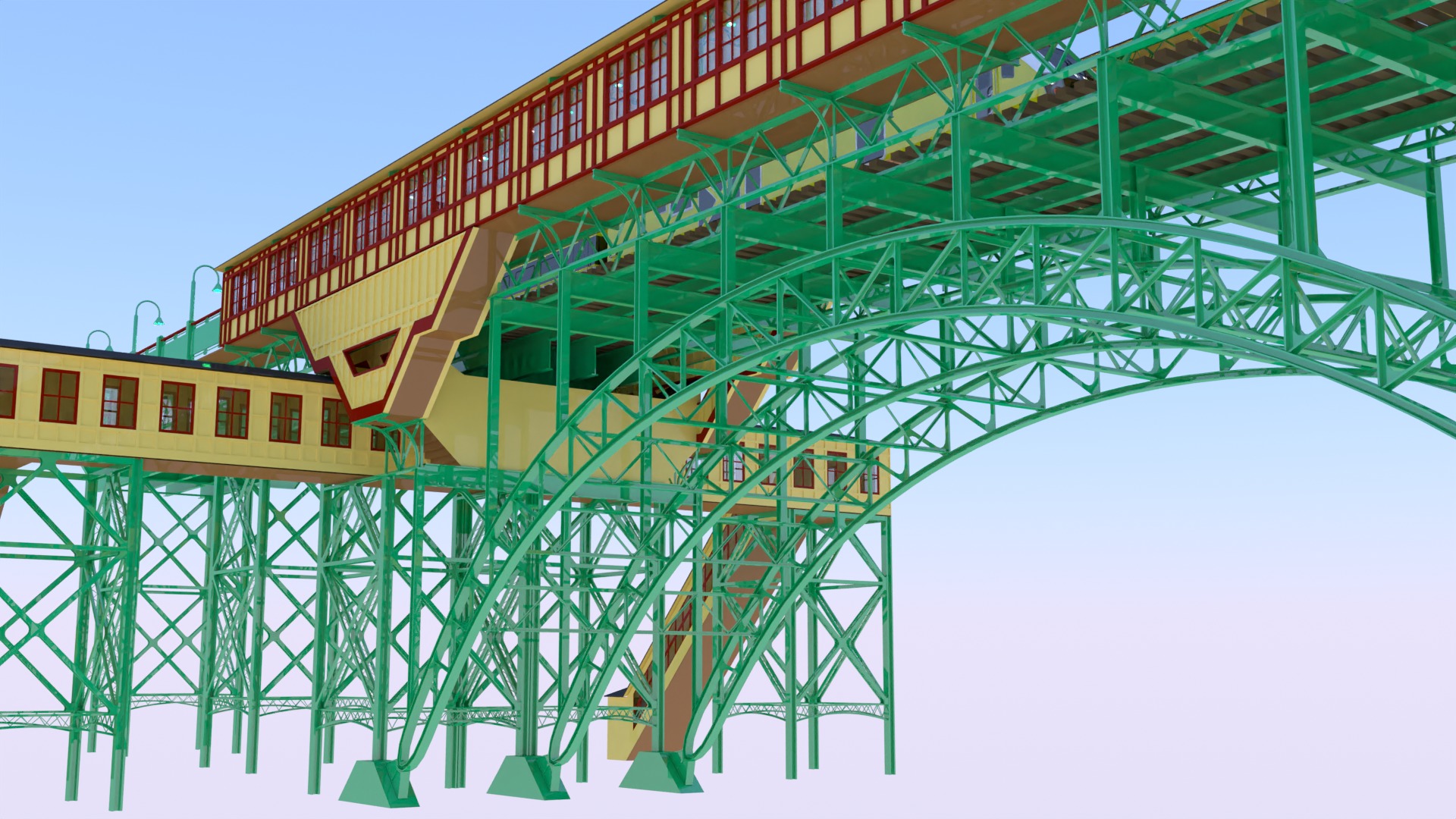 American train station V 3D model_8