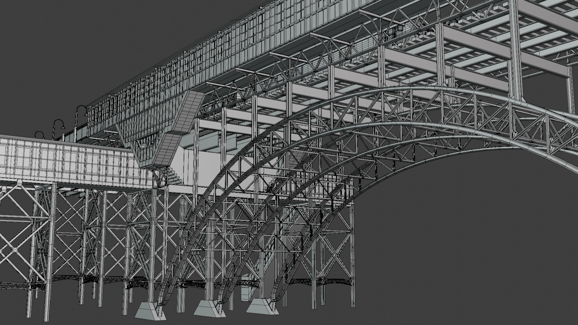 American train station V 3D model_9