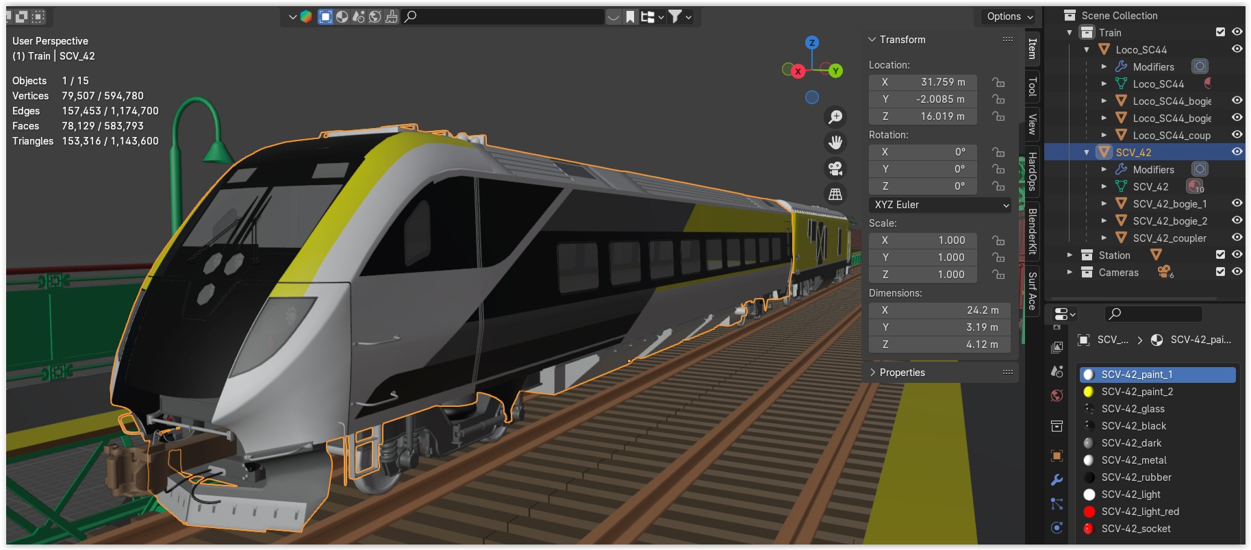 American train station V 3D model_13