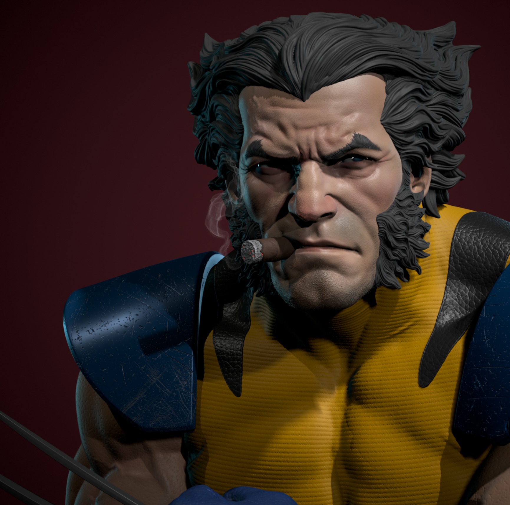 Wolverine statue for 3d printing 3D print model_3