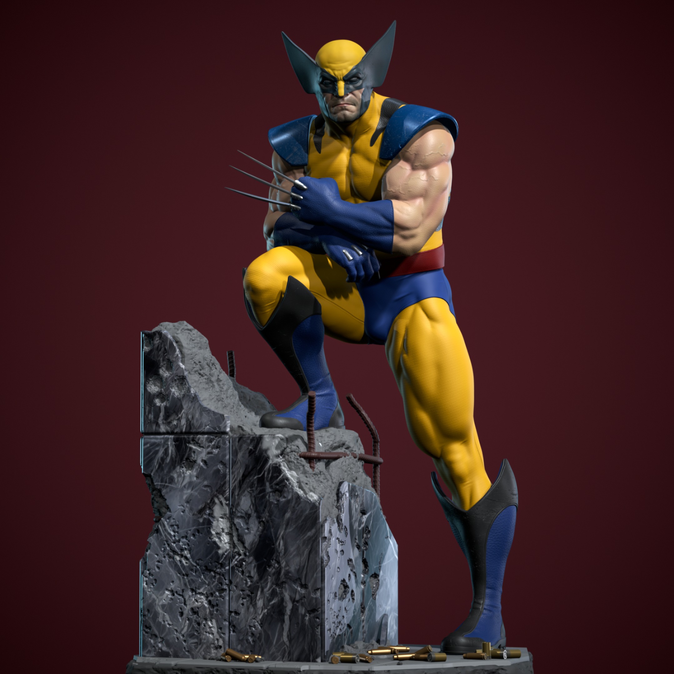 Wolverine statue for 3d printing 3D print model_2