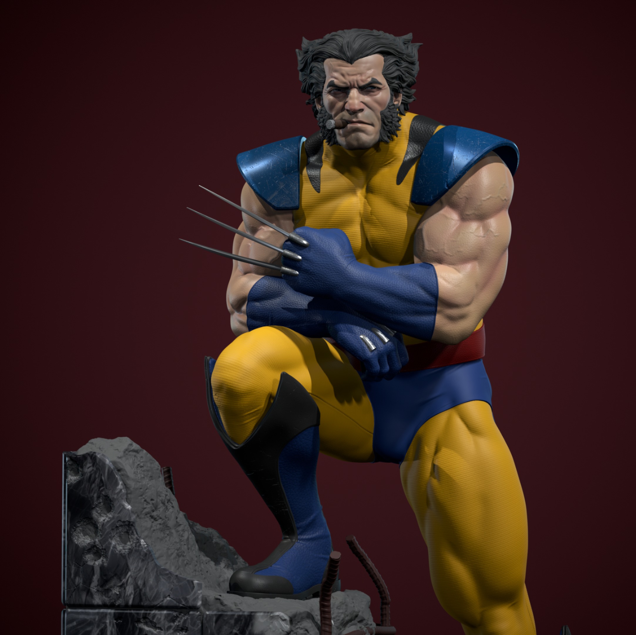 Wolverine statue for 3d printing 3D print model_6
