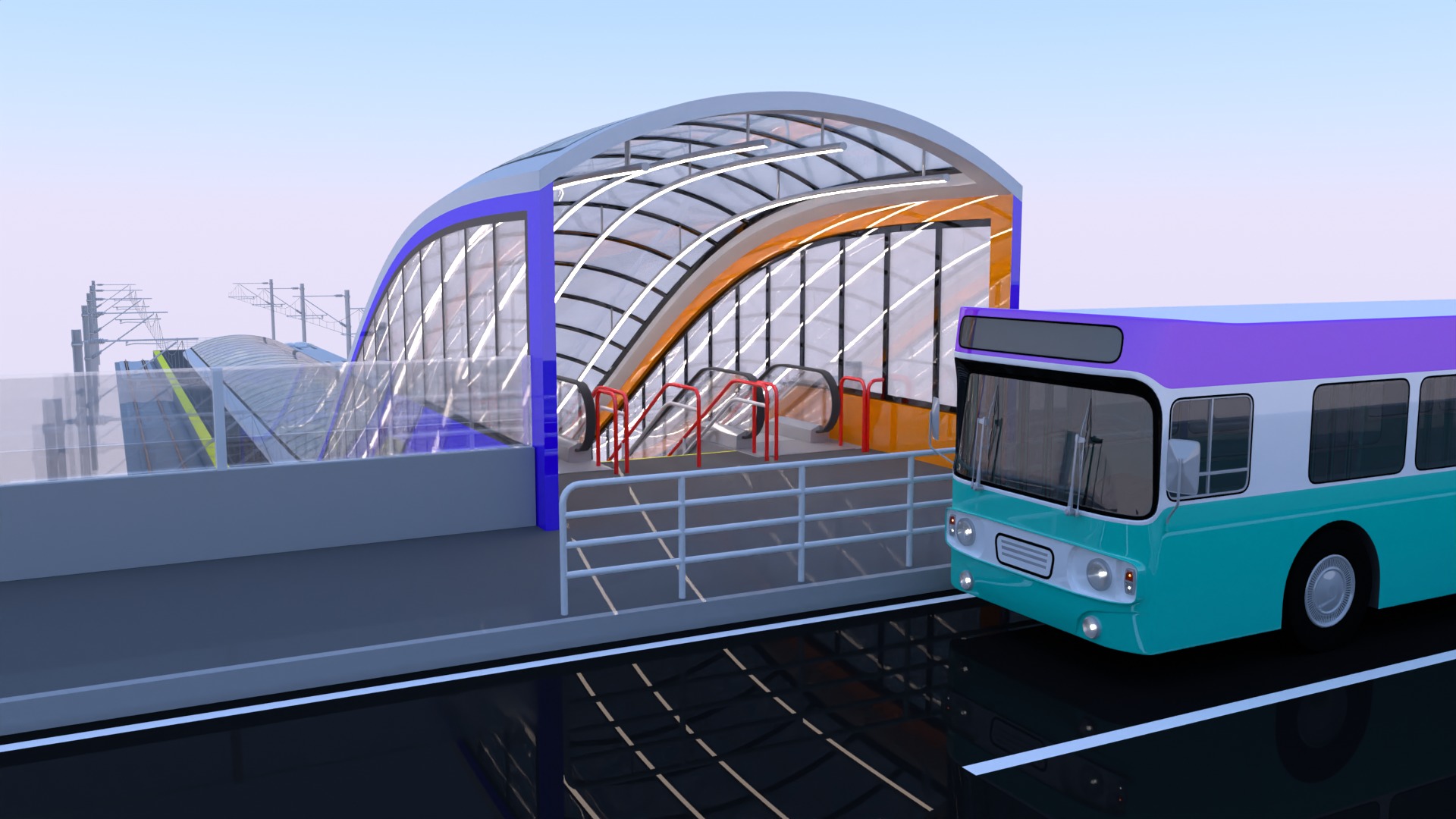 American train station IV 3D model_10