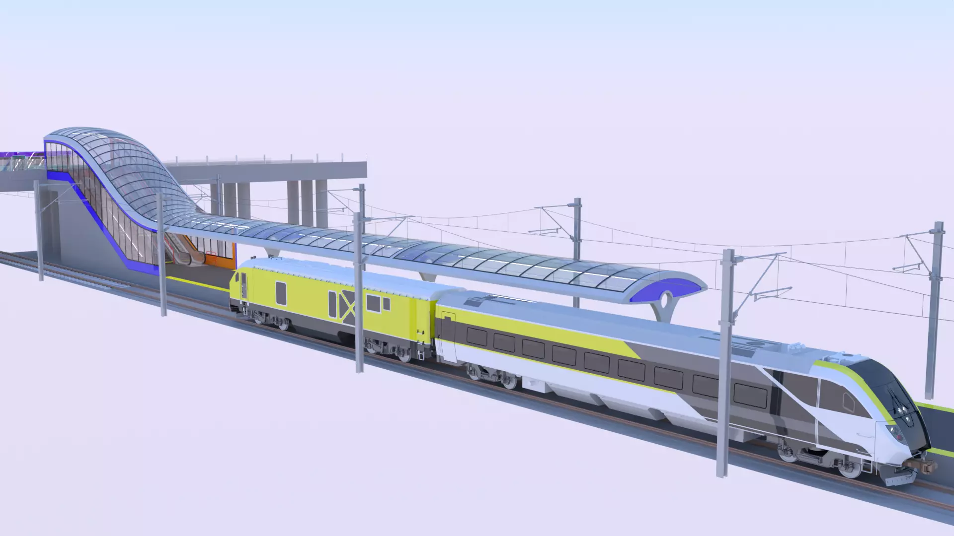 American train station IV 3D model_0