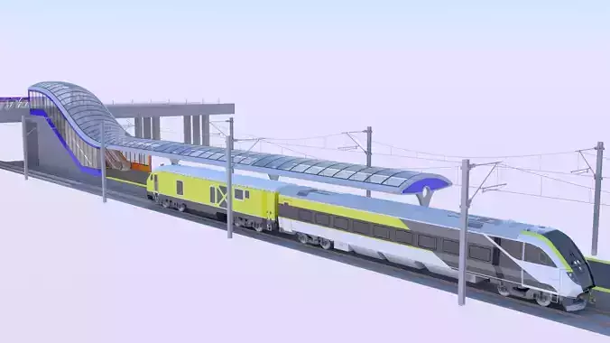 American train station IV 3D model