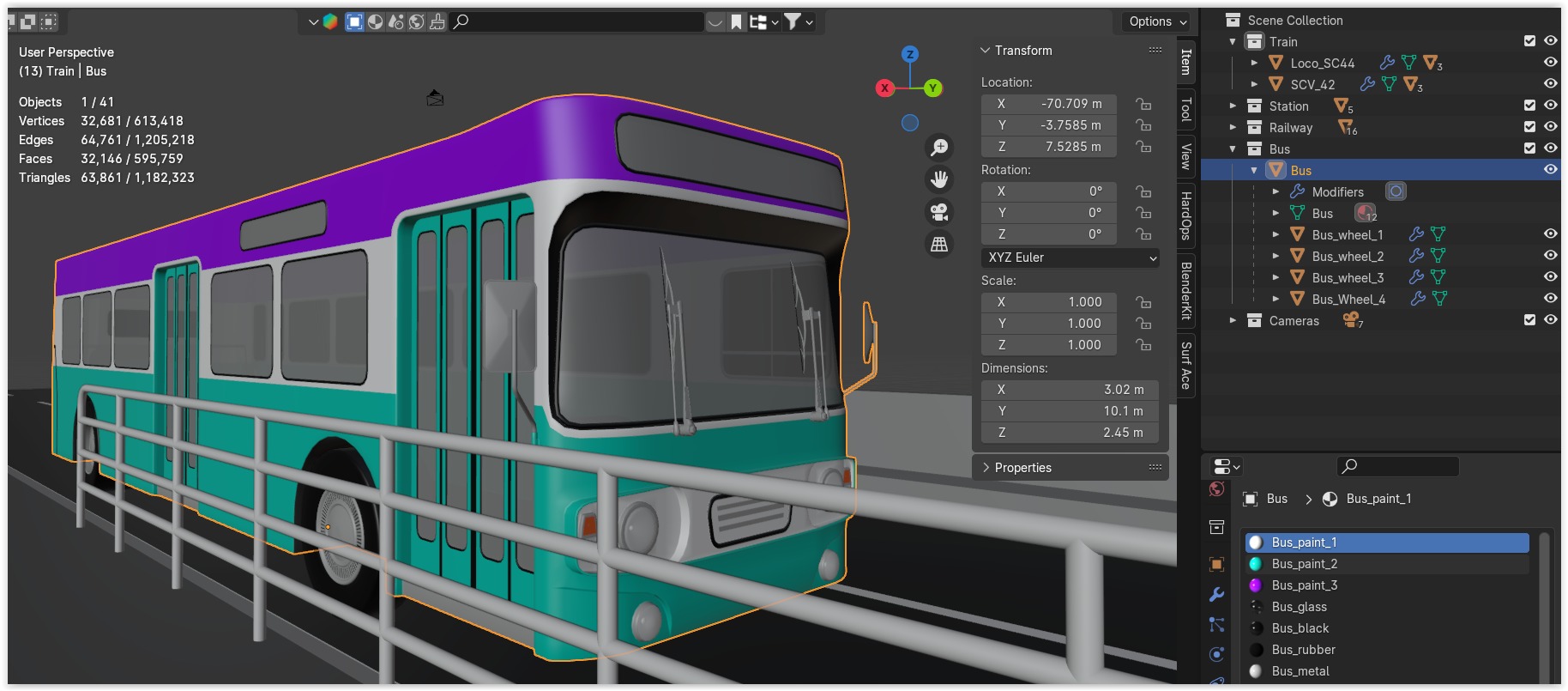 American train station IV 3D model_16