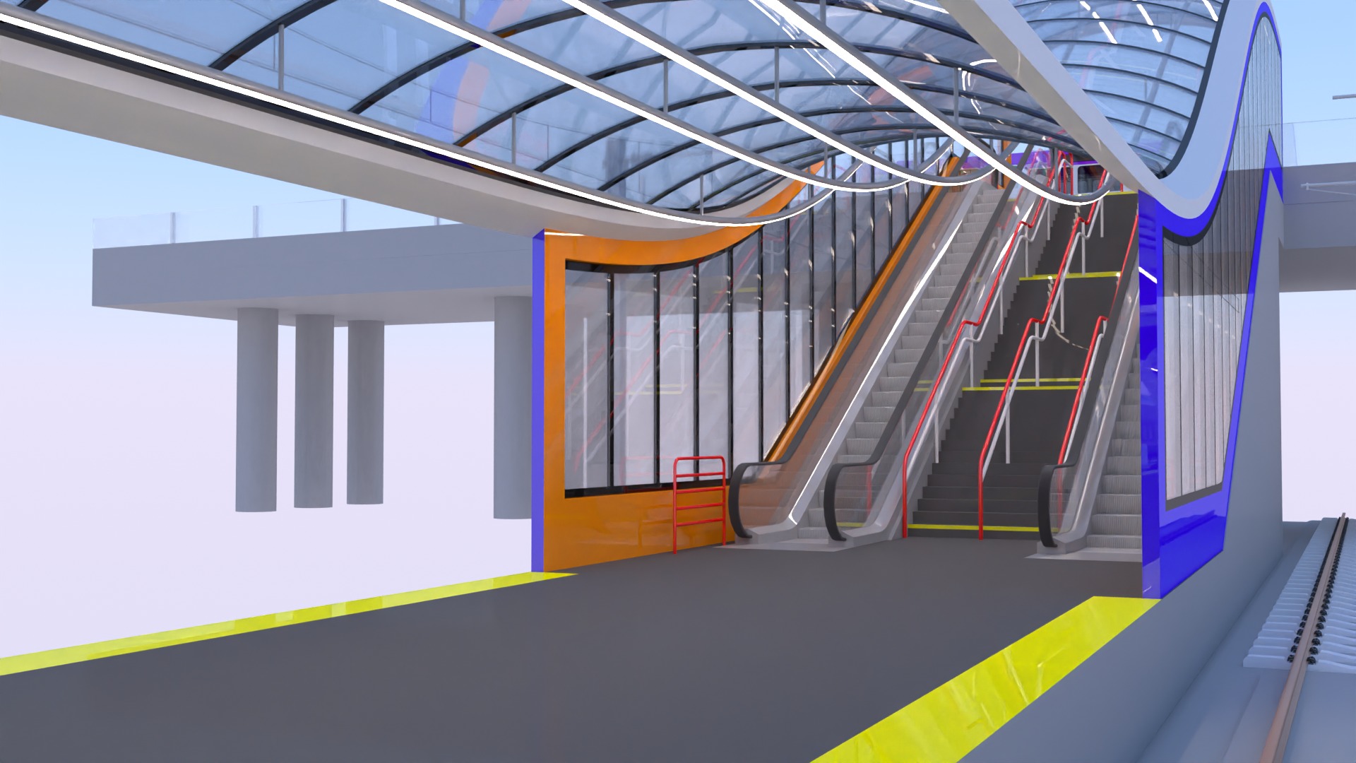 American train station IV 3D model_6