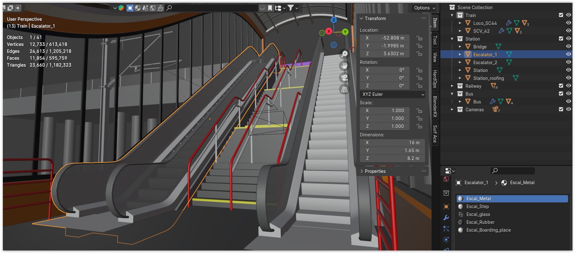 American train station IV 3D model_15