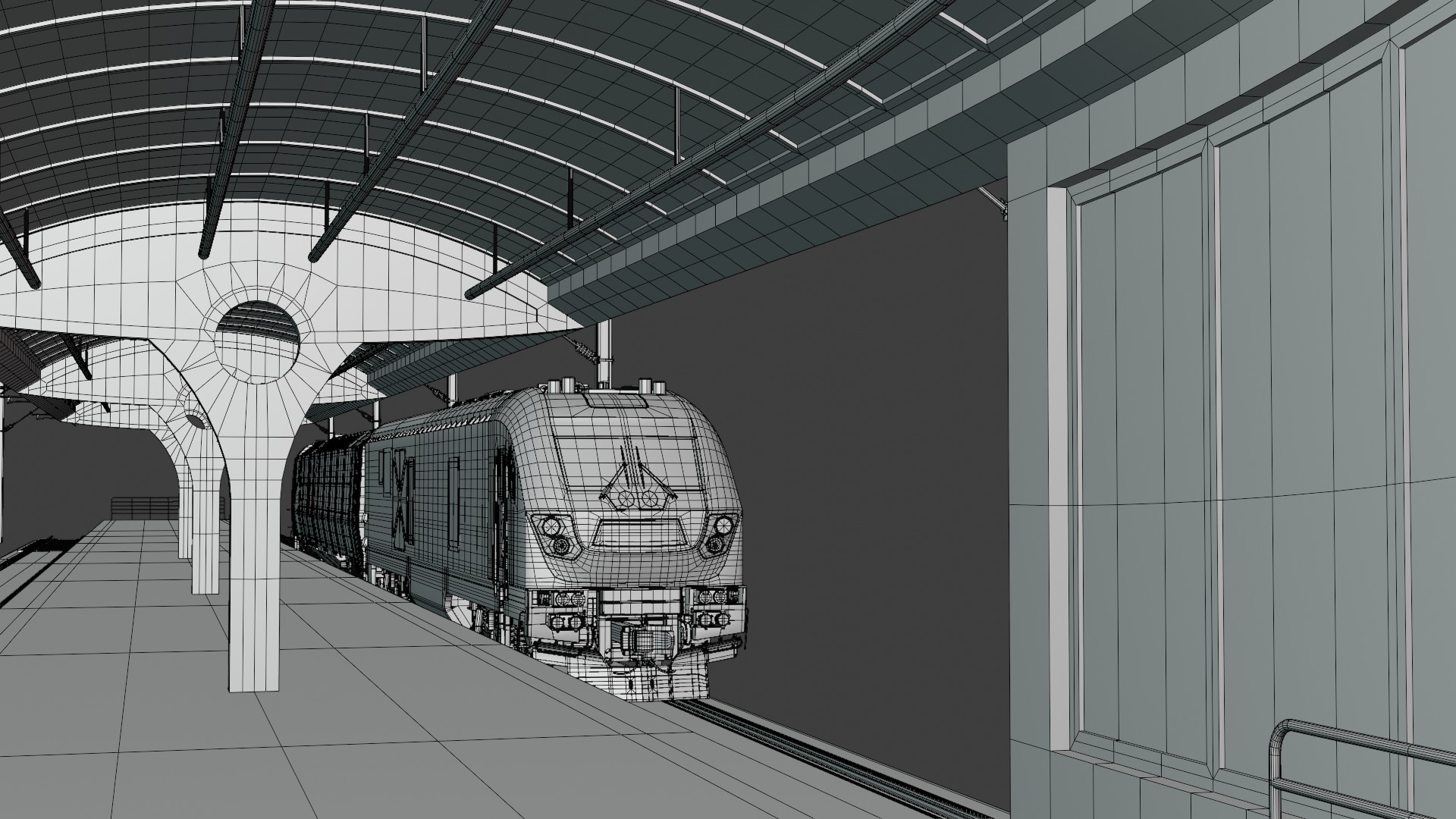 American train station IV 3D model_9