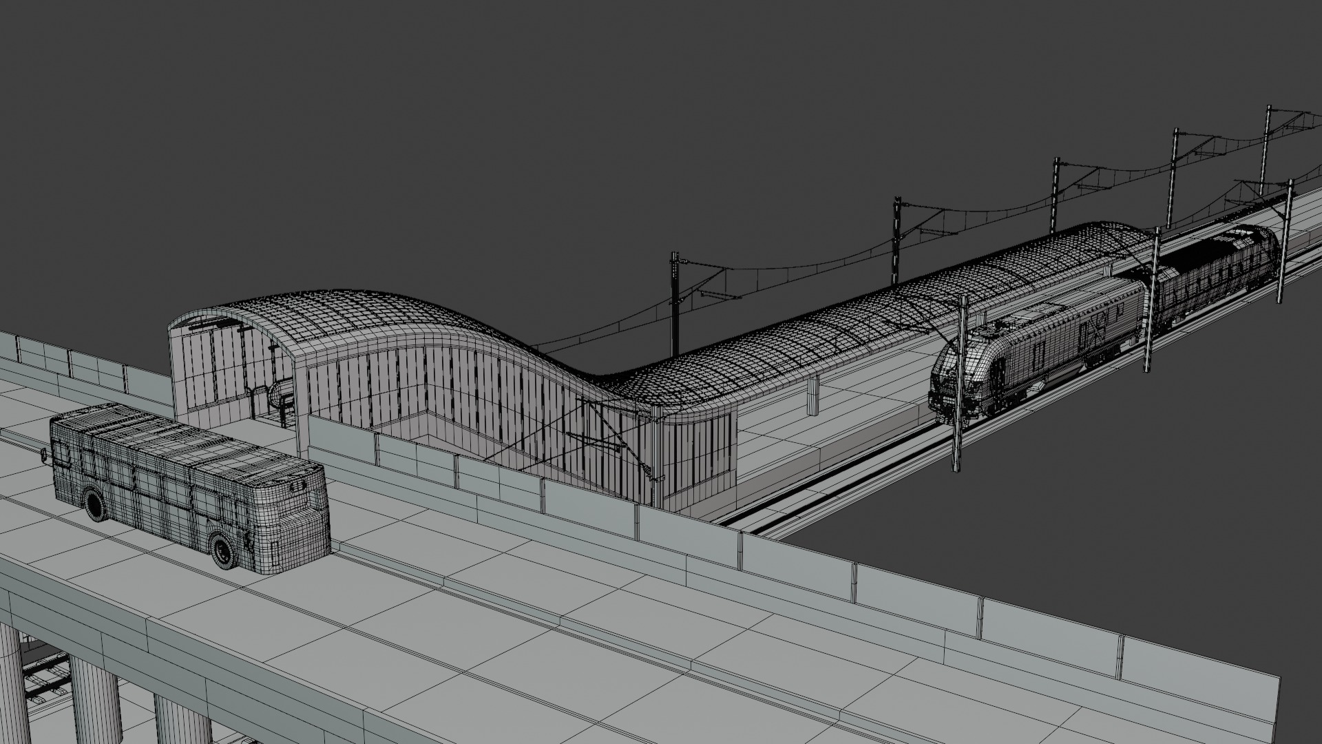 American train station IV 3D model_5