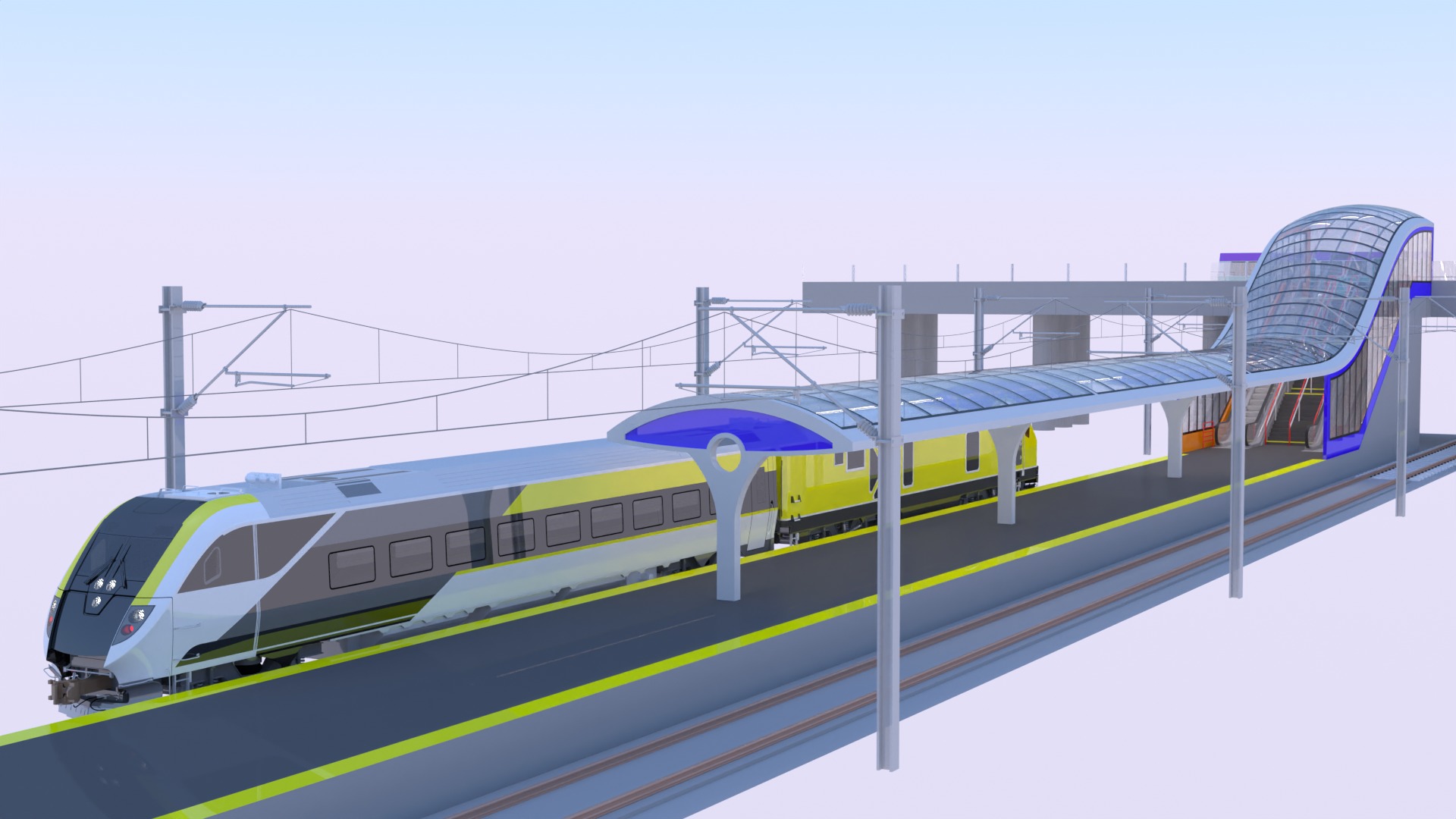 American train station IV 3D model_11