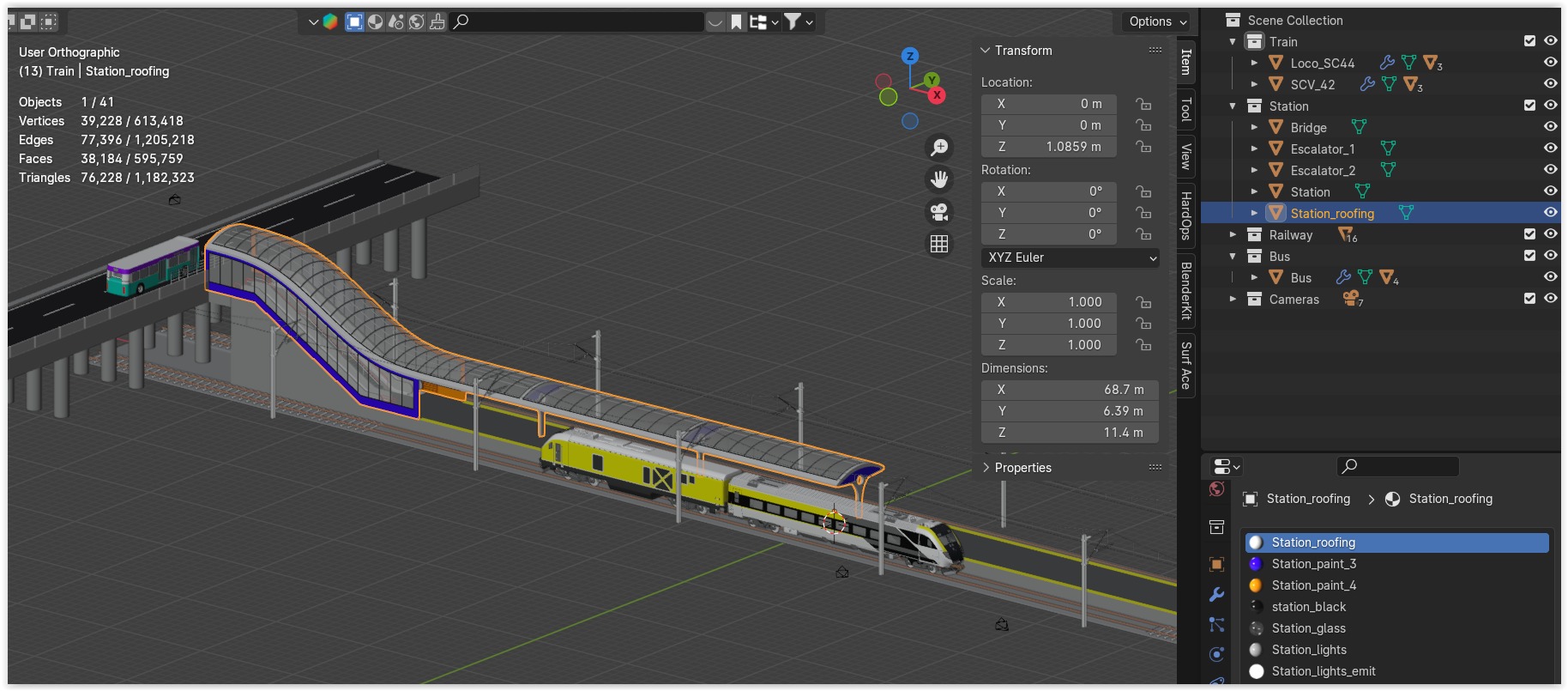American train station IV 3D model_13