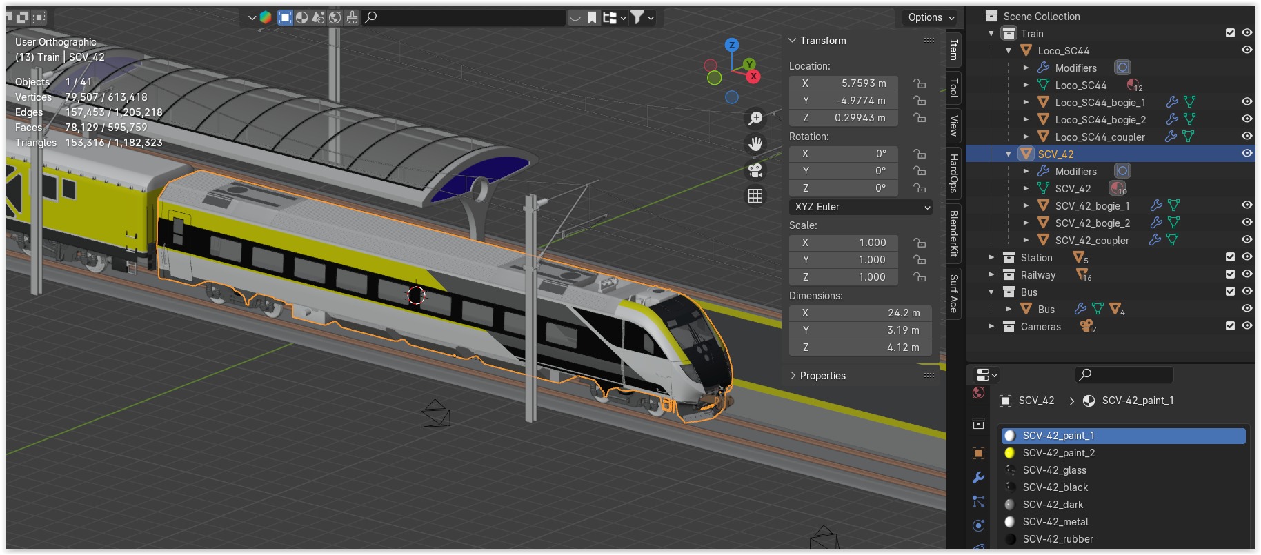 American train station IV 3D model_14