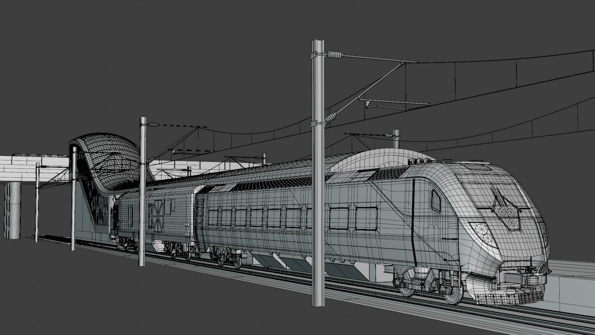 American train station IV 3D model_2