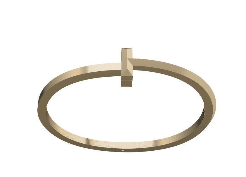 Bracelet T Bangle 3D print model_1