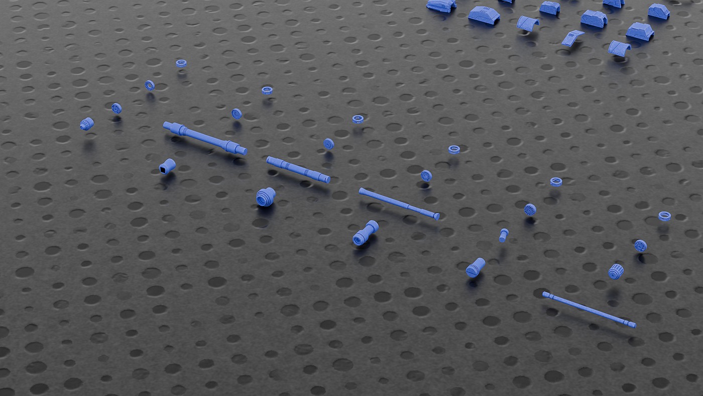 441 Sci Fi Piece Mega Kitbash Set Low-poly 3D model_20