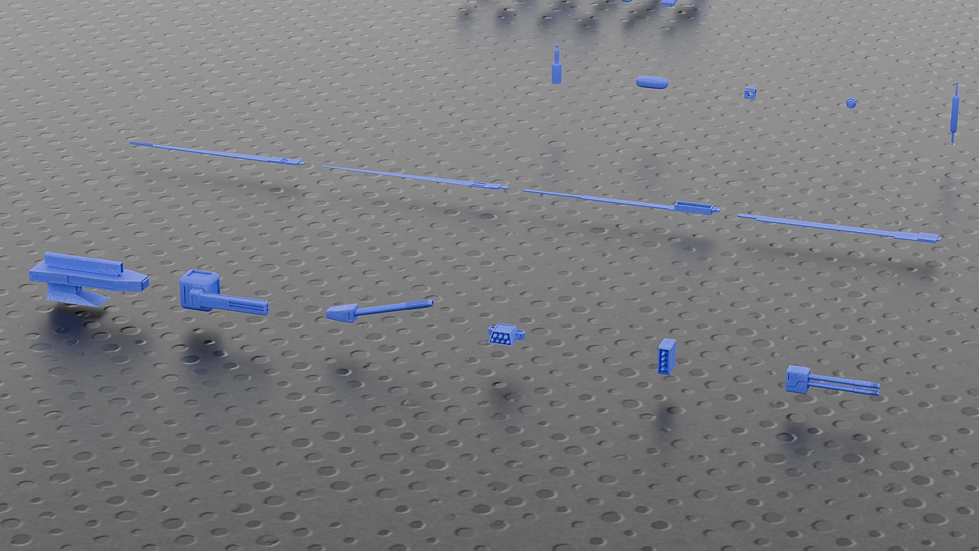 441 Sci Fi Piece Mega Kitbash Set Low-poly 3D model_3