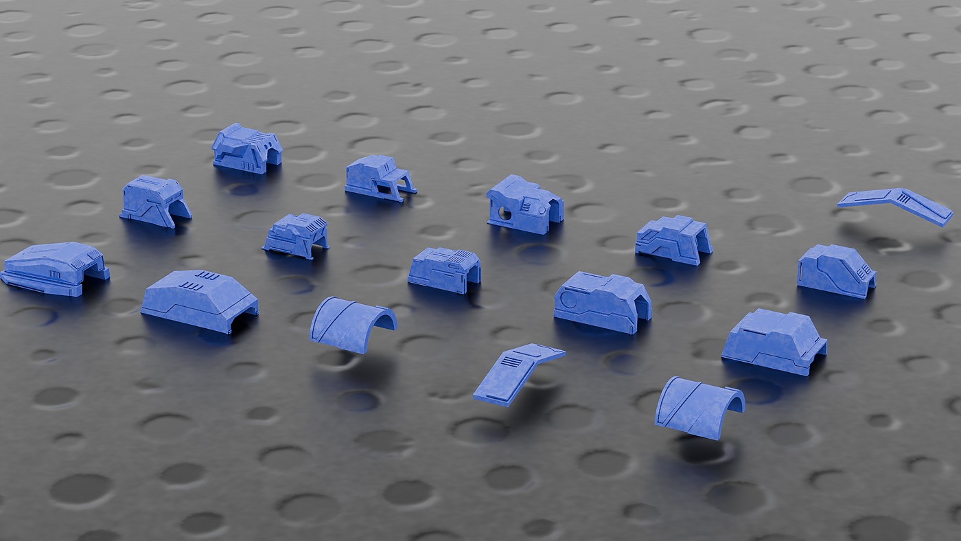 441 Sci Fi Piece Mega Kitbash Set Low-poly 3D model_19