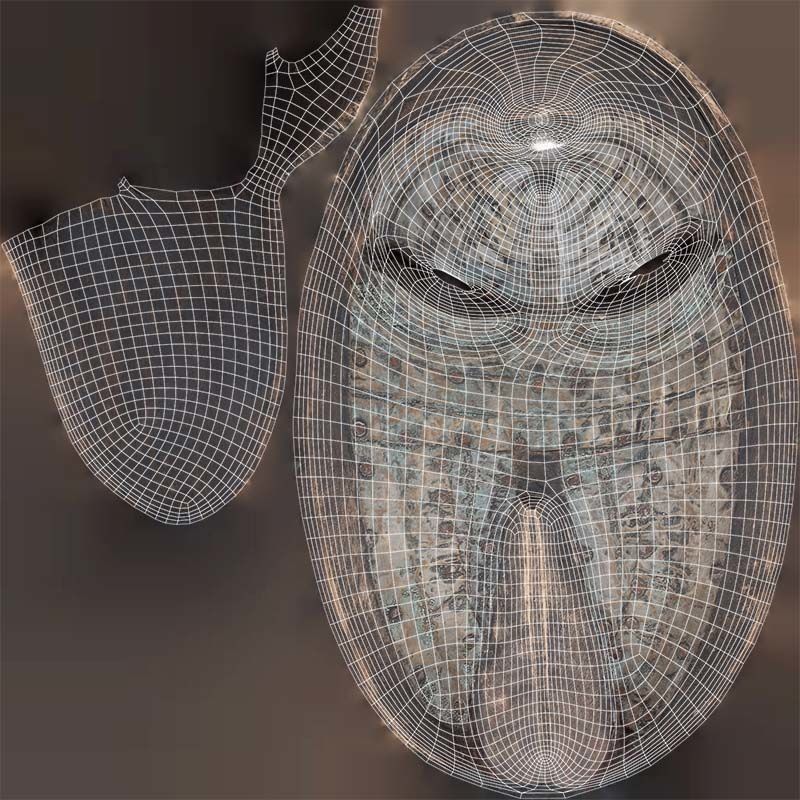 Iron Mask Low-poly 3D model_14