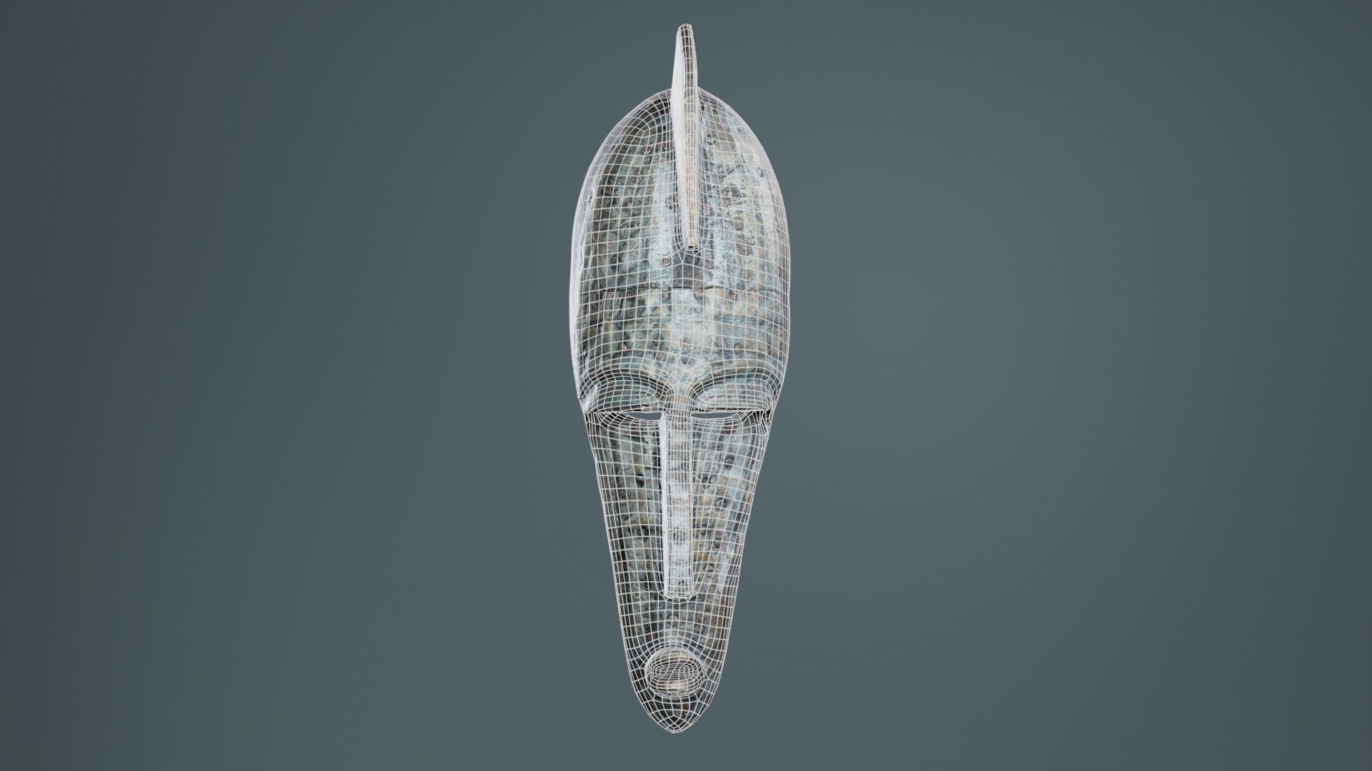 Iron Mask Low-poly 3D model_9