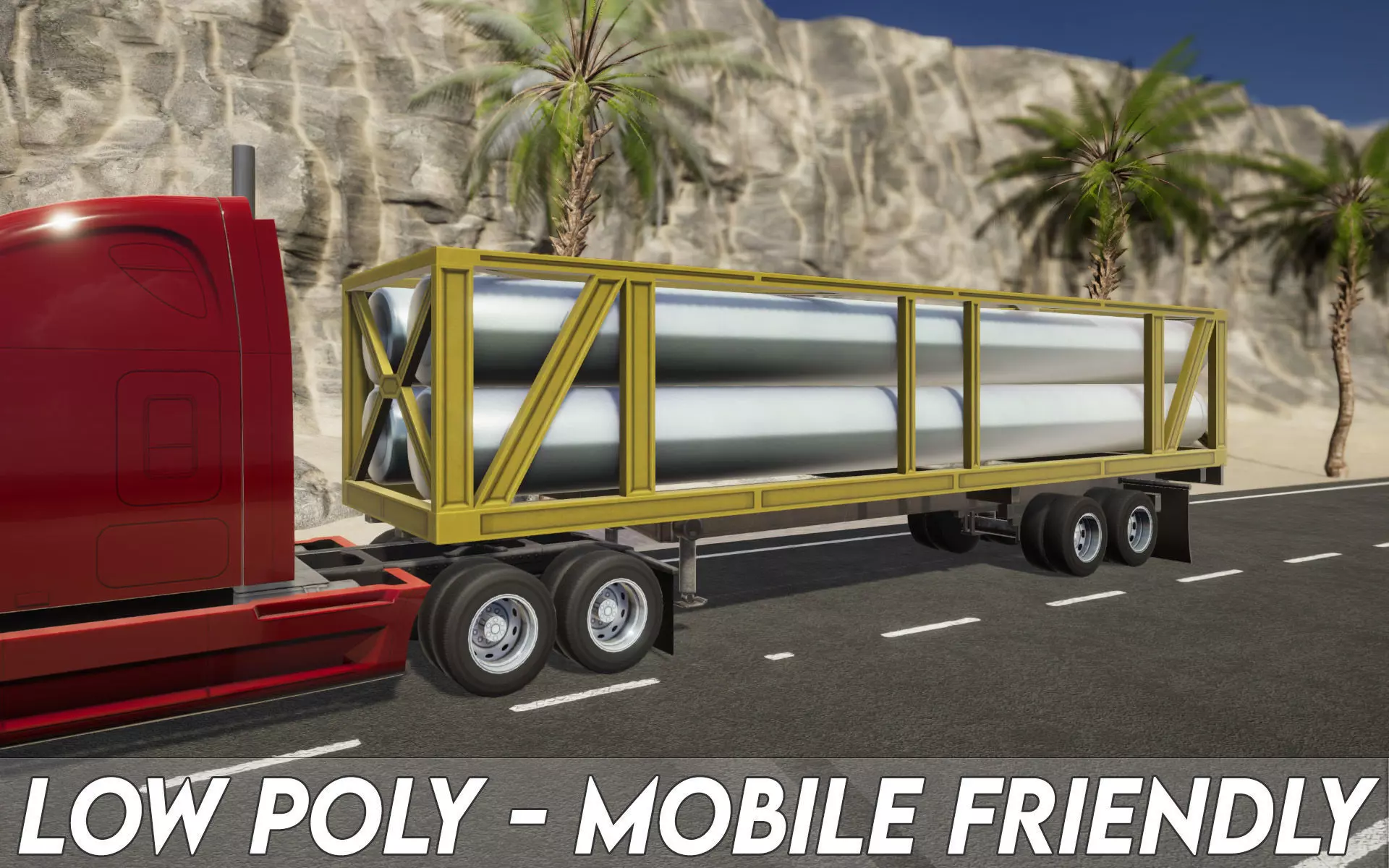 Semi Truck Trailer 02 - Tubes 3D model