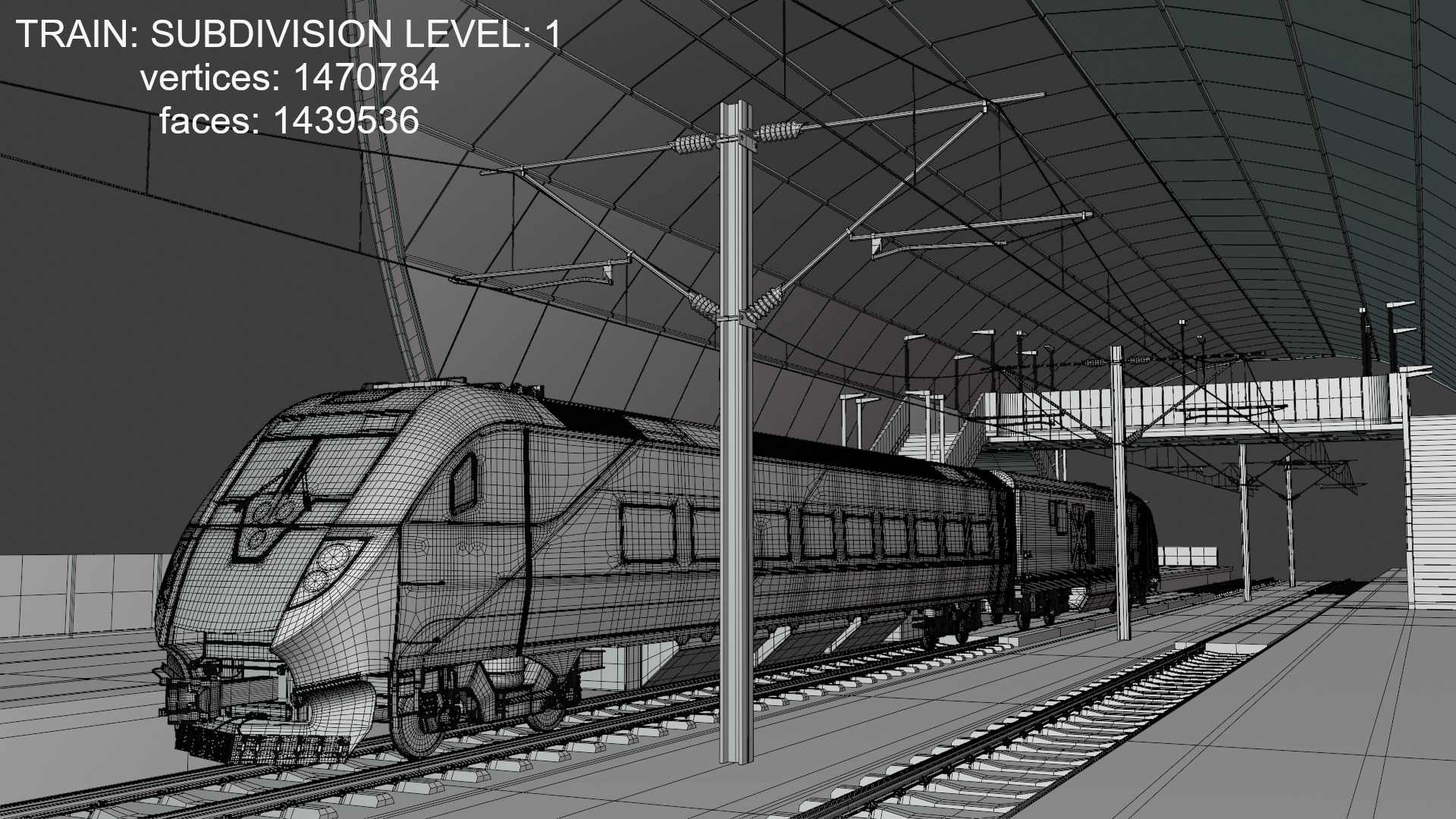 Stations with american train III 3D Model Collection_9