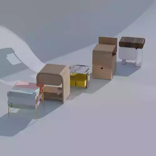 Unique Nightstand Designs in 3D