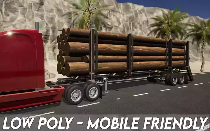 Semi Truck Trailer 04 - Logging trailer