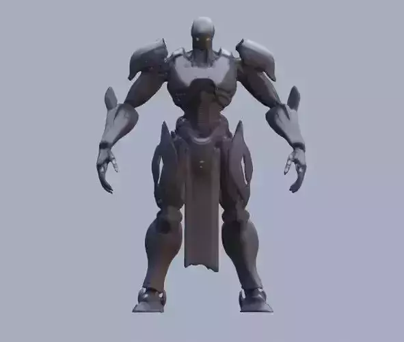 Black fighter robot 3D model
