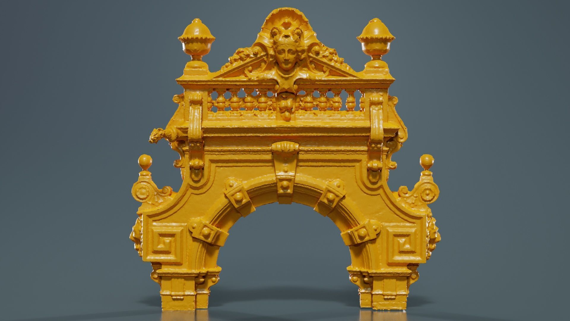 Door Head 02 Low-poly 3D model_12