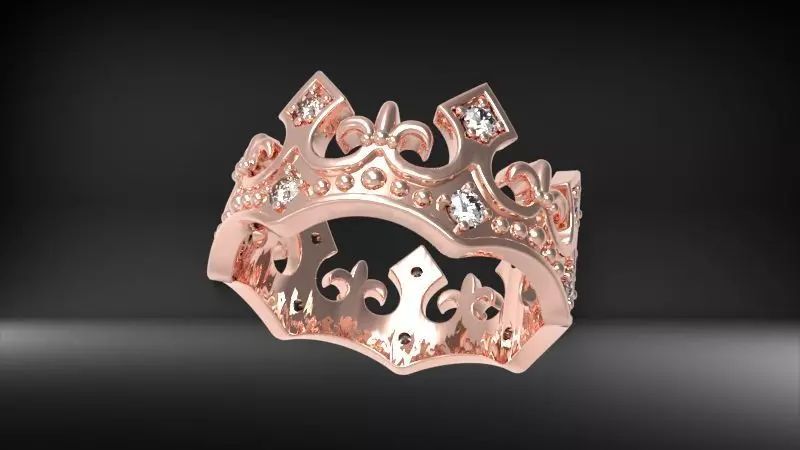 Crown ring USA ring size 9 3D print model