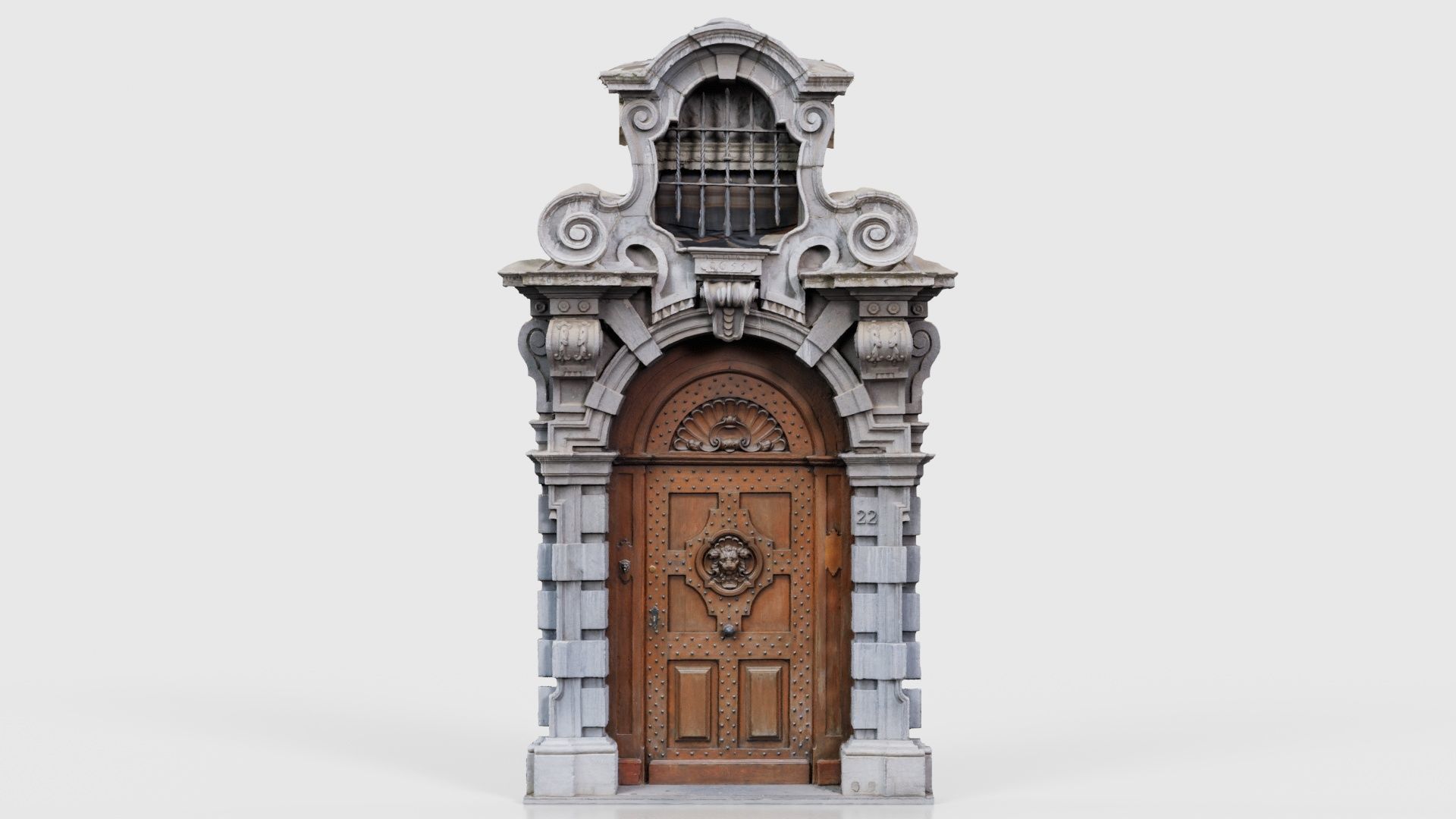 Wood Concrete Door Low-poly 3D model_15