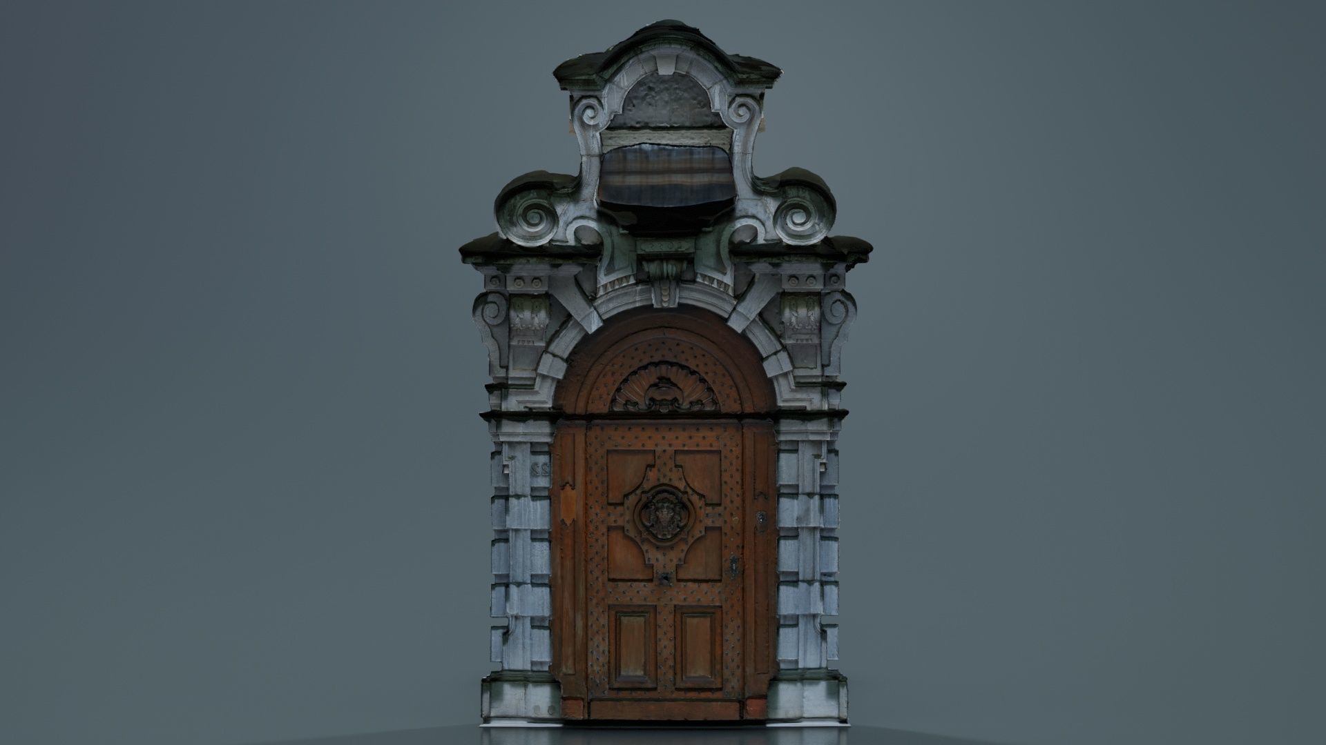 Wood Concrete Door Low-poly 3D model_5