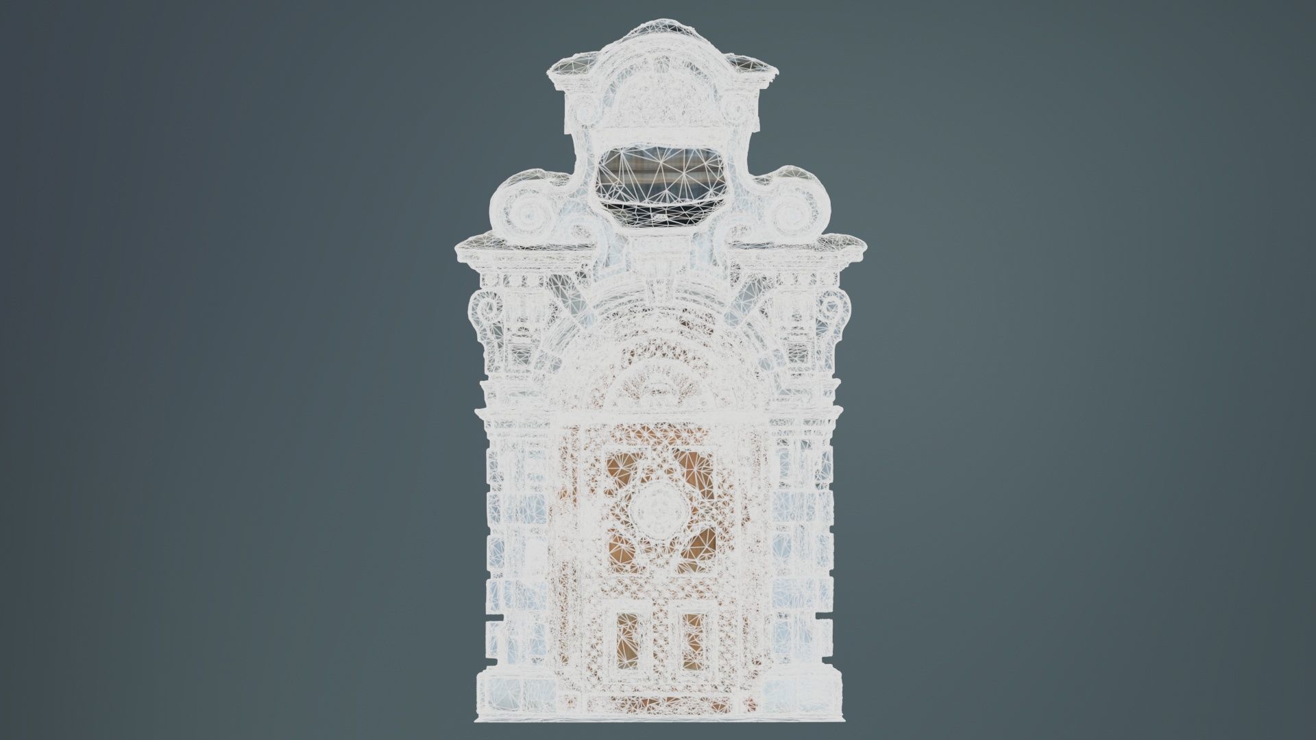 Wood Concrete Door Low-poly 3D model_10