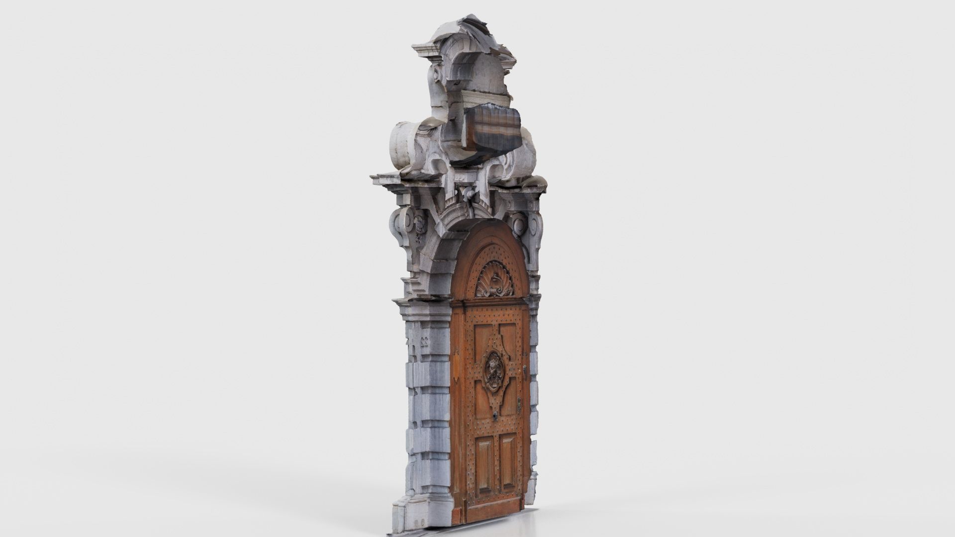 Wood Concrete Door Low-poly 3D model_23