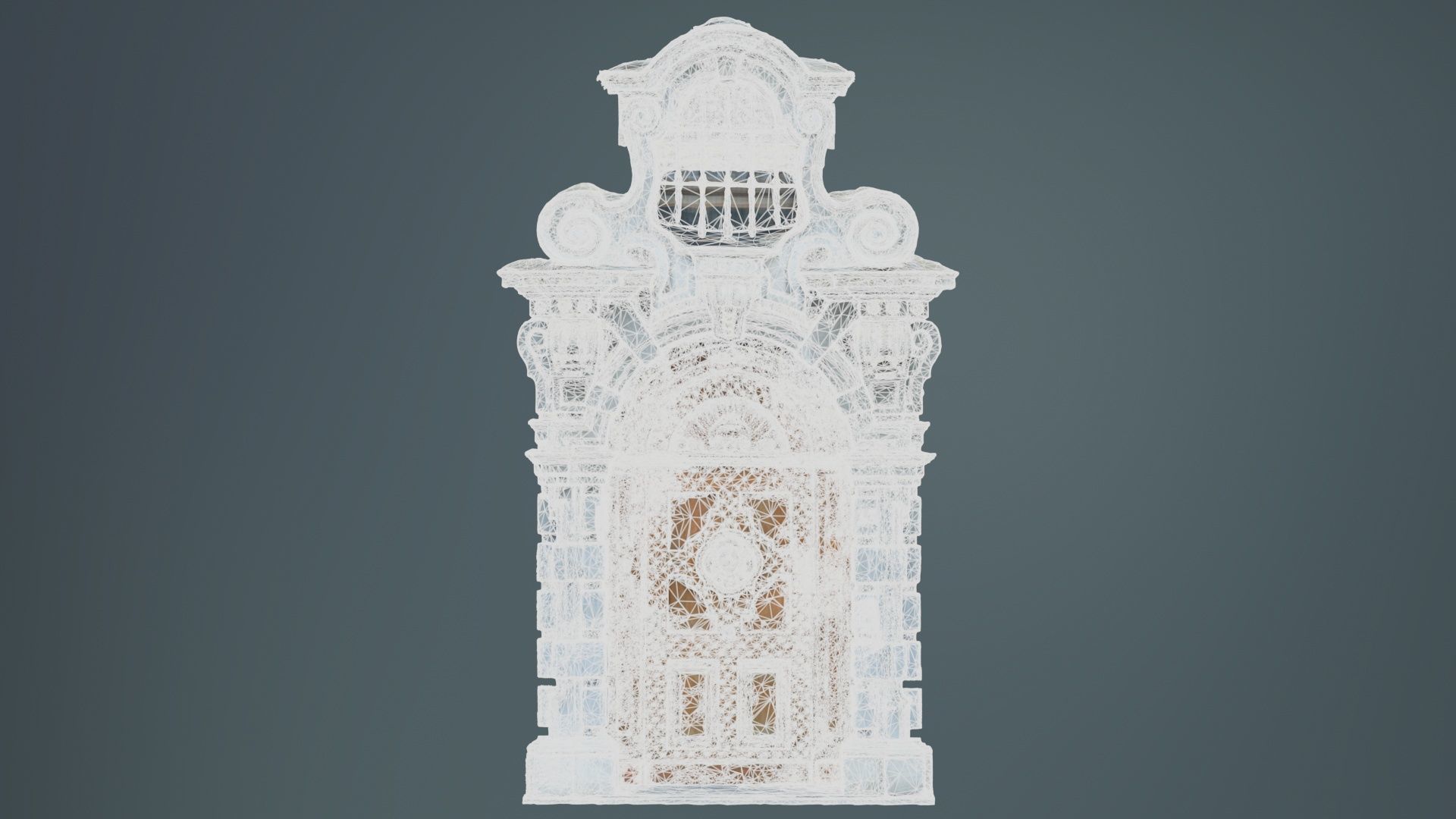 Wood Concrete Door Low-poly 3D model_9