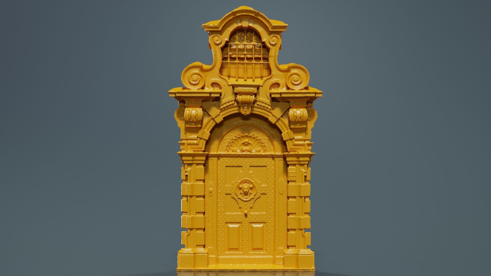 Wood Concrete Door Low-poly 3D model_12