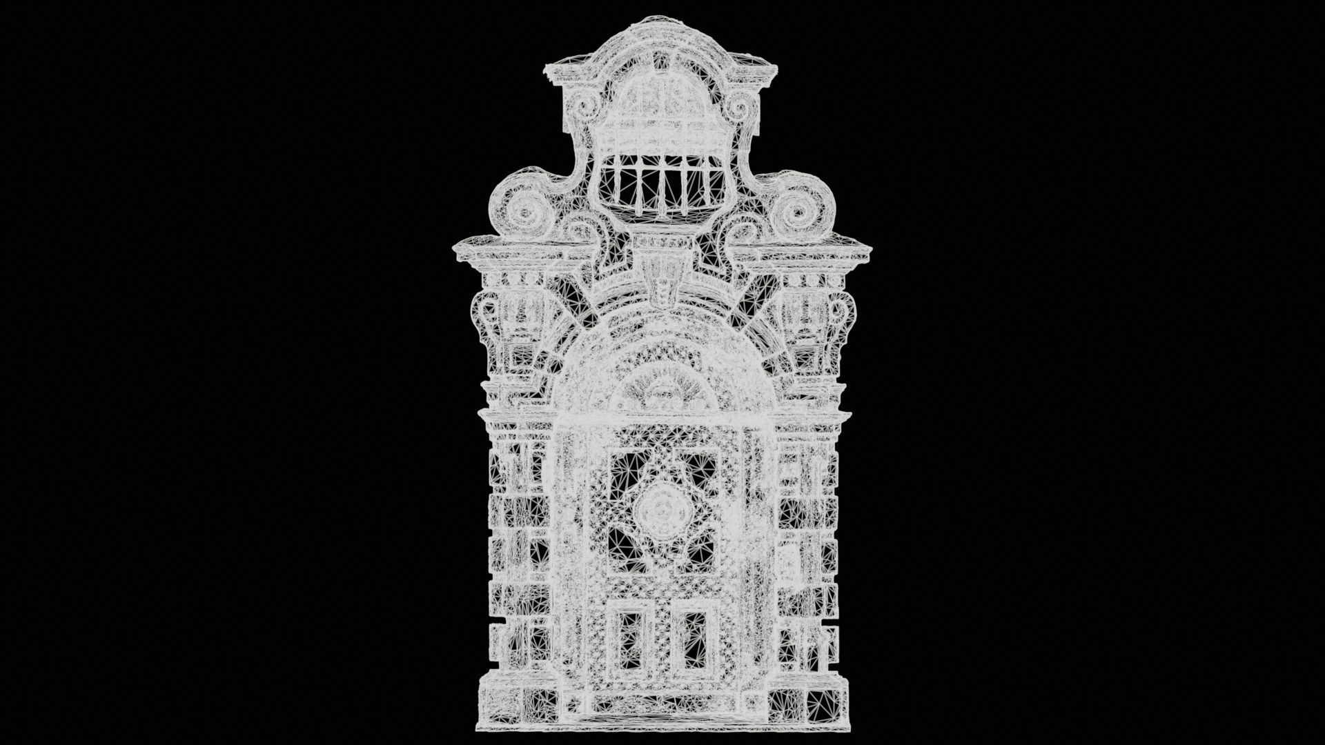 Wood Concrete Door Low-poly 3D model_11