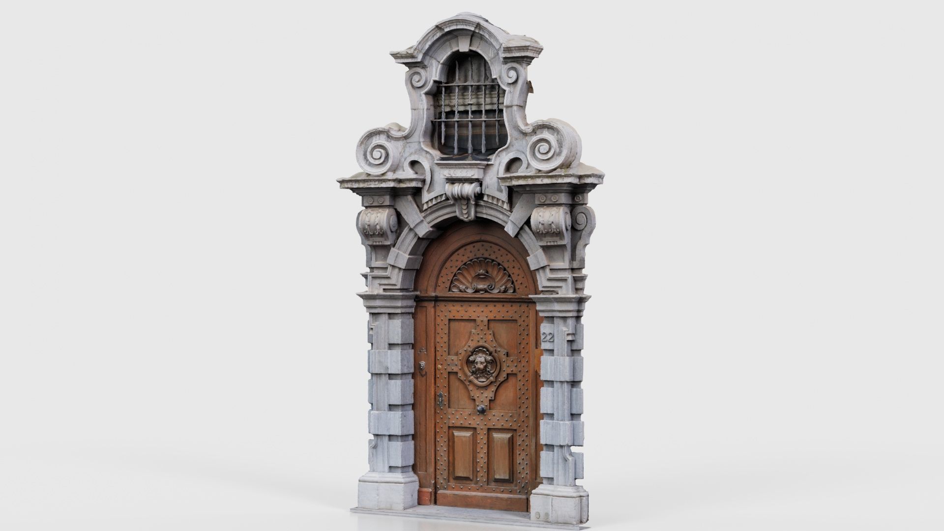 Wood Concrete Door Low-poly 3D model_26